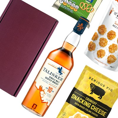 Talisker 10 Year Old Single Malt Whisky 70cl Nibbles Hamper